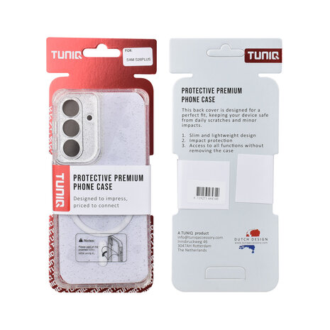 TUNIQ TUNIQ Galaxy S26 Plus Back cover case - Magsafe - Glitter - Hanger - Transparent