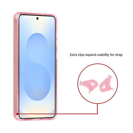 TUNIQ TUNIQ Galaxy S26 Plus Back cover case - Magsafe - Glitter - Hanger - Pink