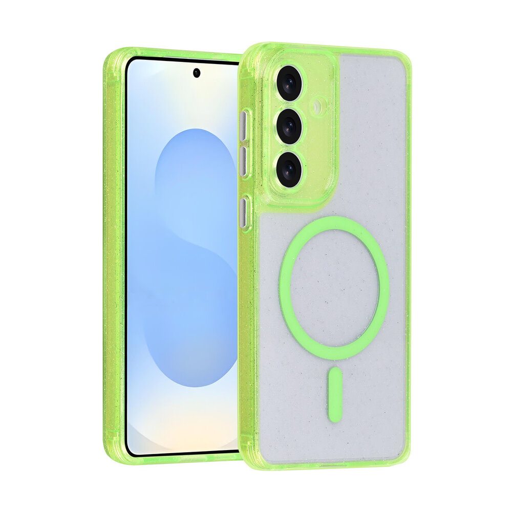 TUNIQ TUNIQ Galaxy S26 Plus Back cover coque - Magsafe - Paillettes - Cintre - Vert