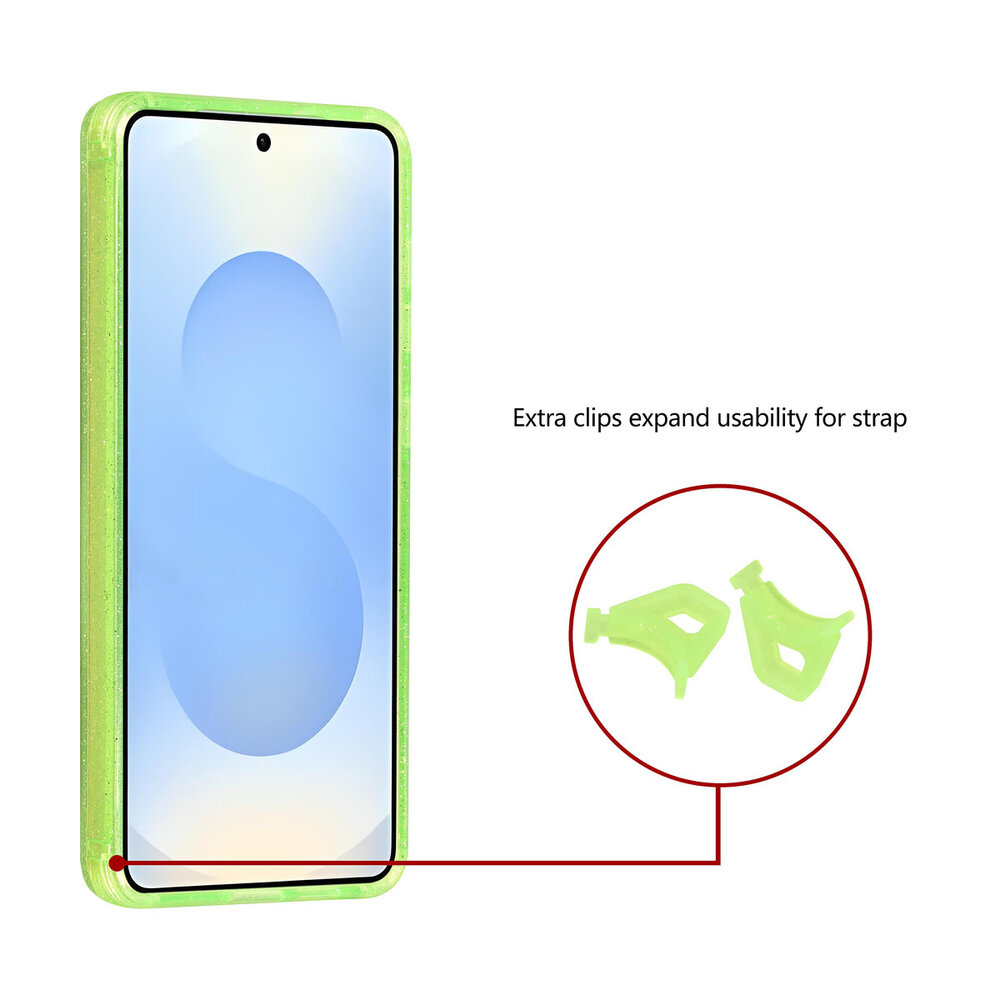 TUNIQ TUNIQ Galaxy S26 Plus Back cover coque - Magsafe - Paillettes - Cintre - Vert