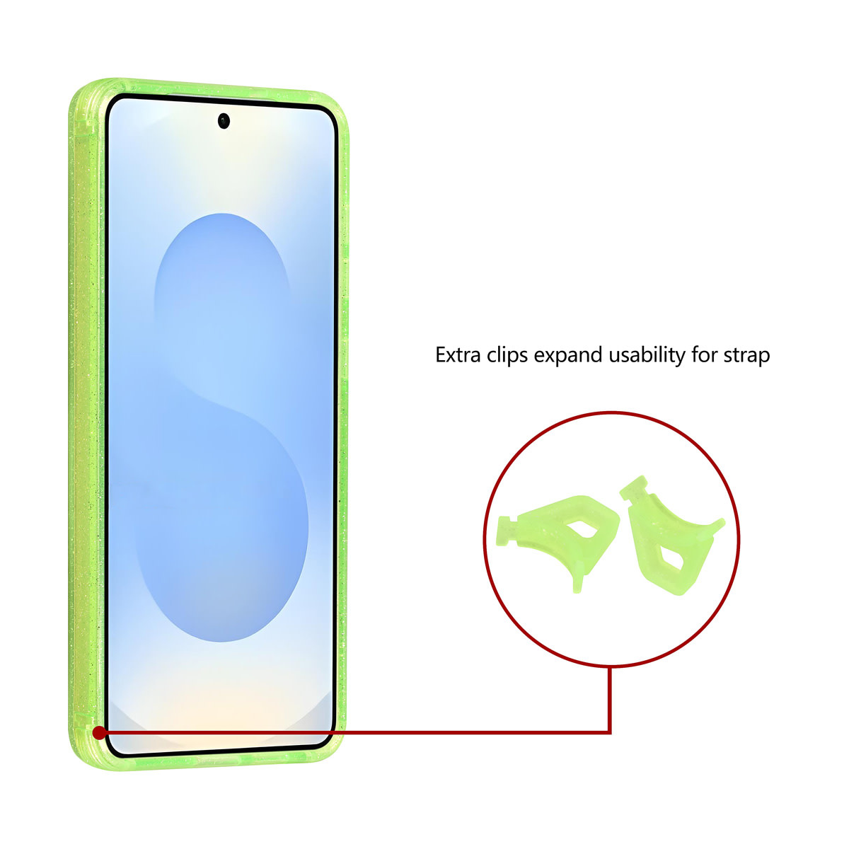 TUNIQ TUNIQ Galaxy S26 Plus Backcover hoesje - Magsafe - Glitter - Hanger - Groen, foto 2 van 3