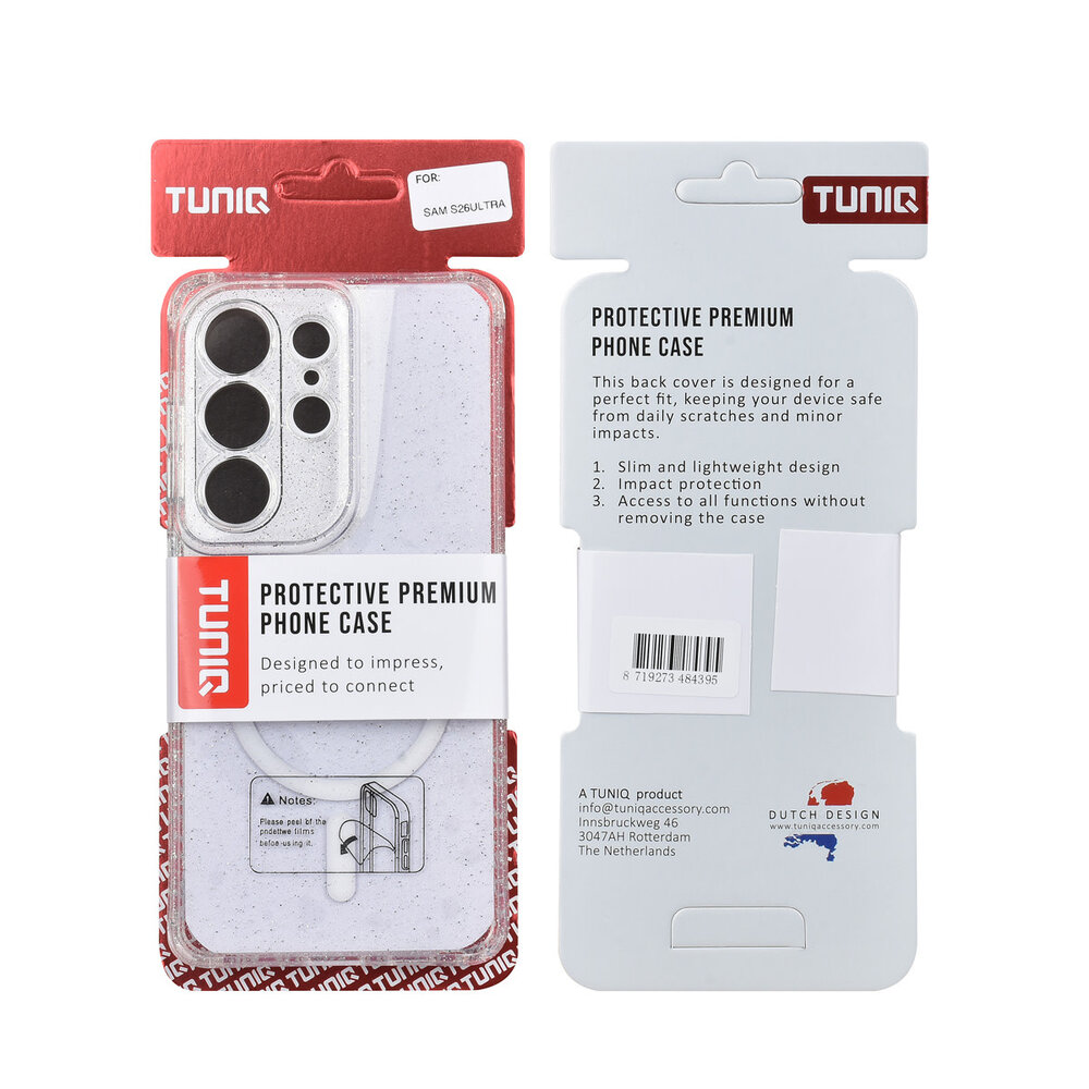 TUNIQ TUNIQ Galaxy S26 Ultra Backcover hoesje - Magsafe - Glitter - Hanger - Transparant