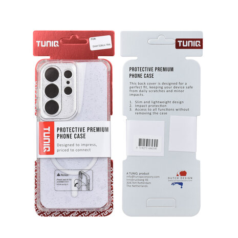 TUNIQ TUNIQ Galaxy S26 Ultra Back cover coque - Magsafe - Paillettes - Cintre - Transparent TUNIQ TUNIQ Galaxy S26 Ultra Back cover coque - Magsafe - Paillettes - Cintre - Transparent