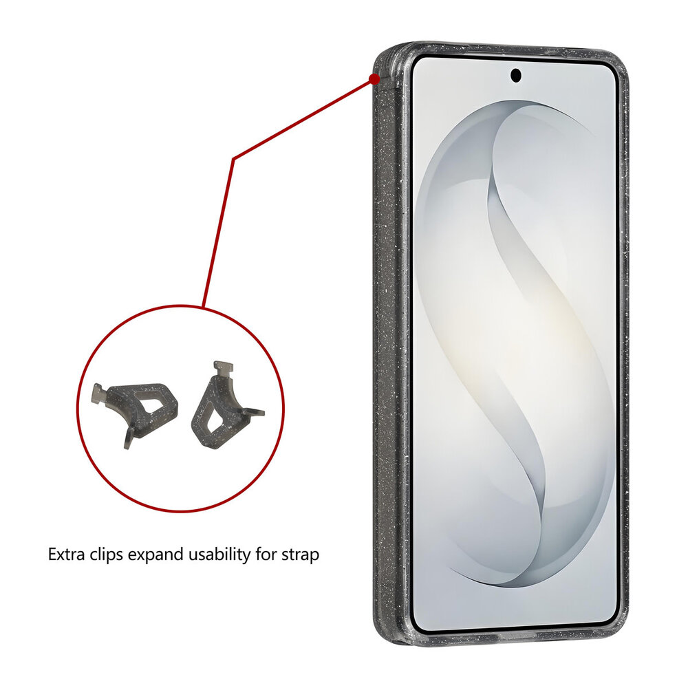 TUNIQ TUNIQ Galaxy S26 Ultra Back cover coque - Magsafe - Paillettes - Cintre - Noir TUNIQ TUNIQ Galaxy S26 Ultra Back cover coque - Magsafe - Paillettes - Cintre - Noir