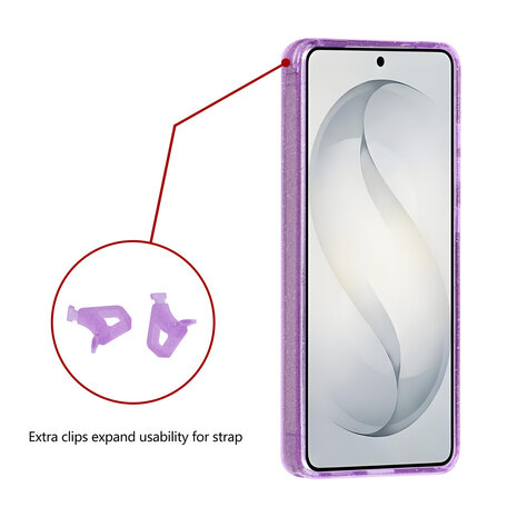 TUNIQ TUNIQ Galaxy S26 Ultra Back-Cover hul - Magsafe - Glitzer - Aufhänger - Lila