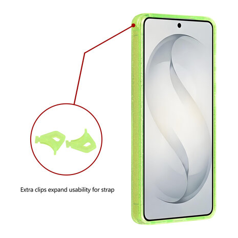 TUNIQ TUNIQ Galaxy S26 Ultra Back cover coque - Magsafe - Paillettes - Cintre - Vert