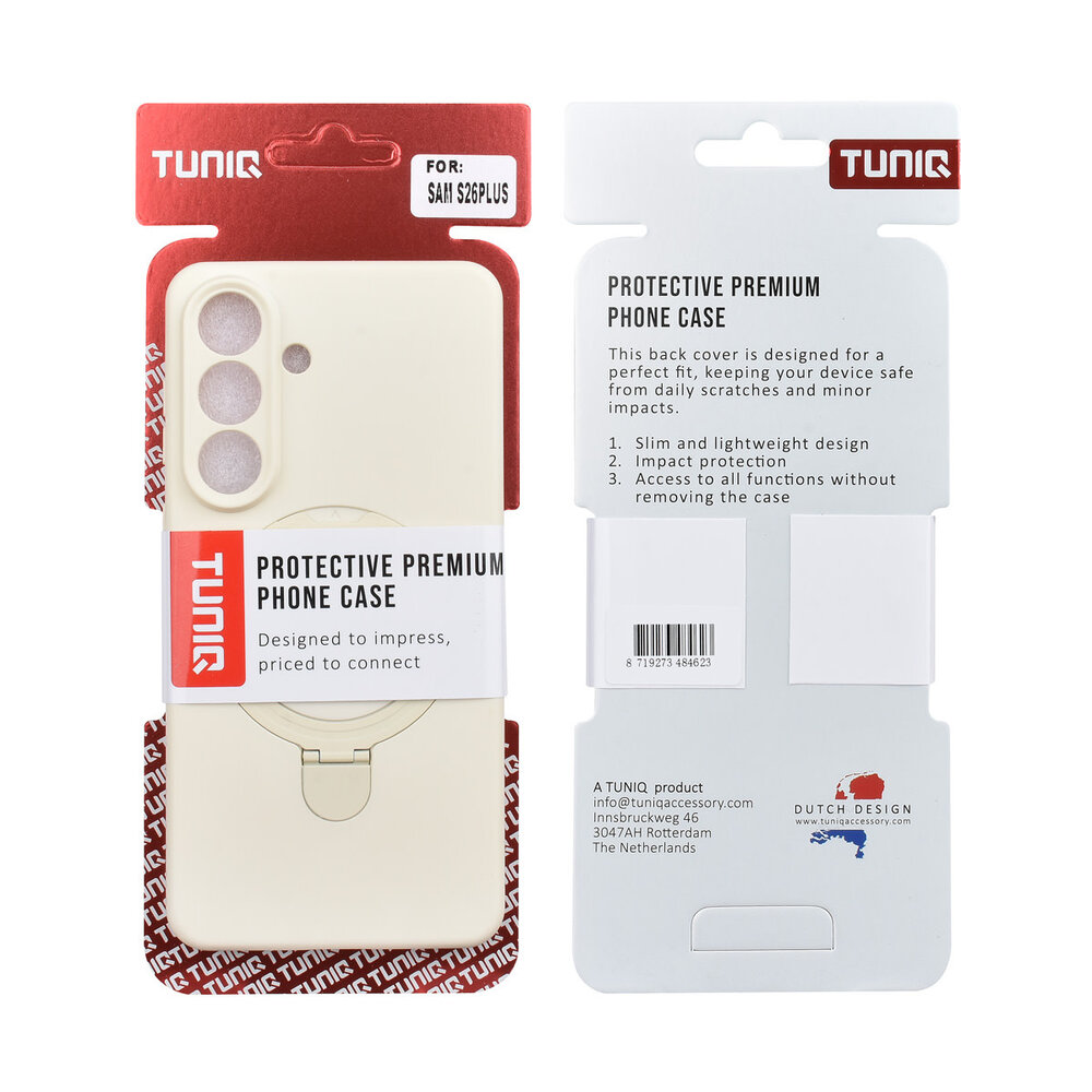 TUNIQ TUNIQ Galaxy S26 Plus Backcover hoesje - Magsafe With Ring Stand - Hanger - Antique White