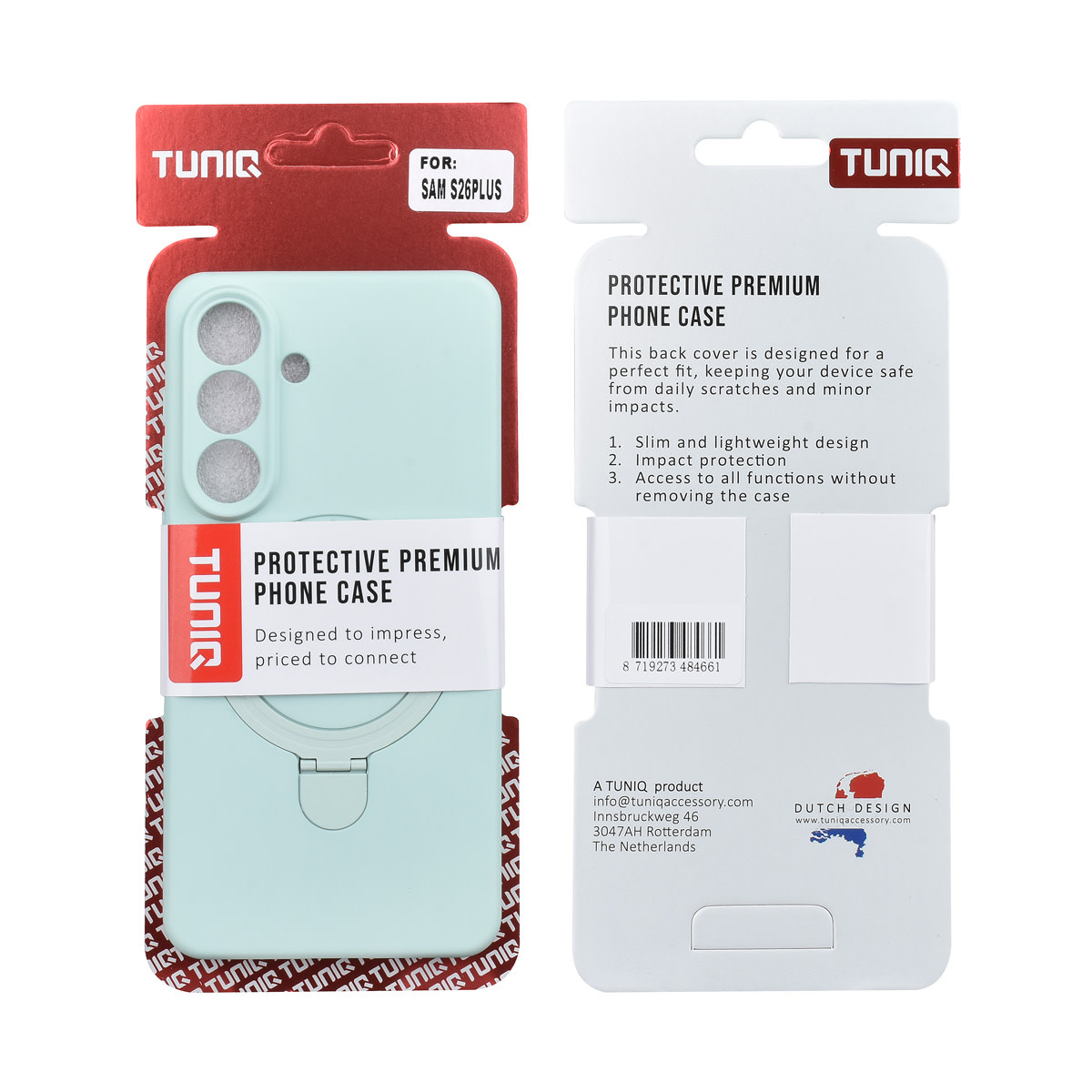 TUNIQ TUNIQ Galaxy S26 Plus Backcover hoesje - Magsafe With Ring Stand - Hanger - Mint Green, foto 3 van 3