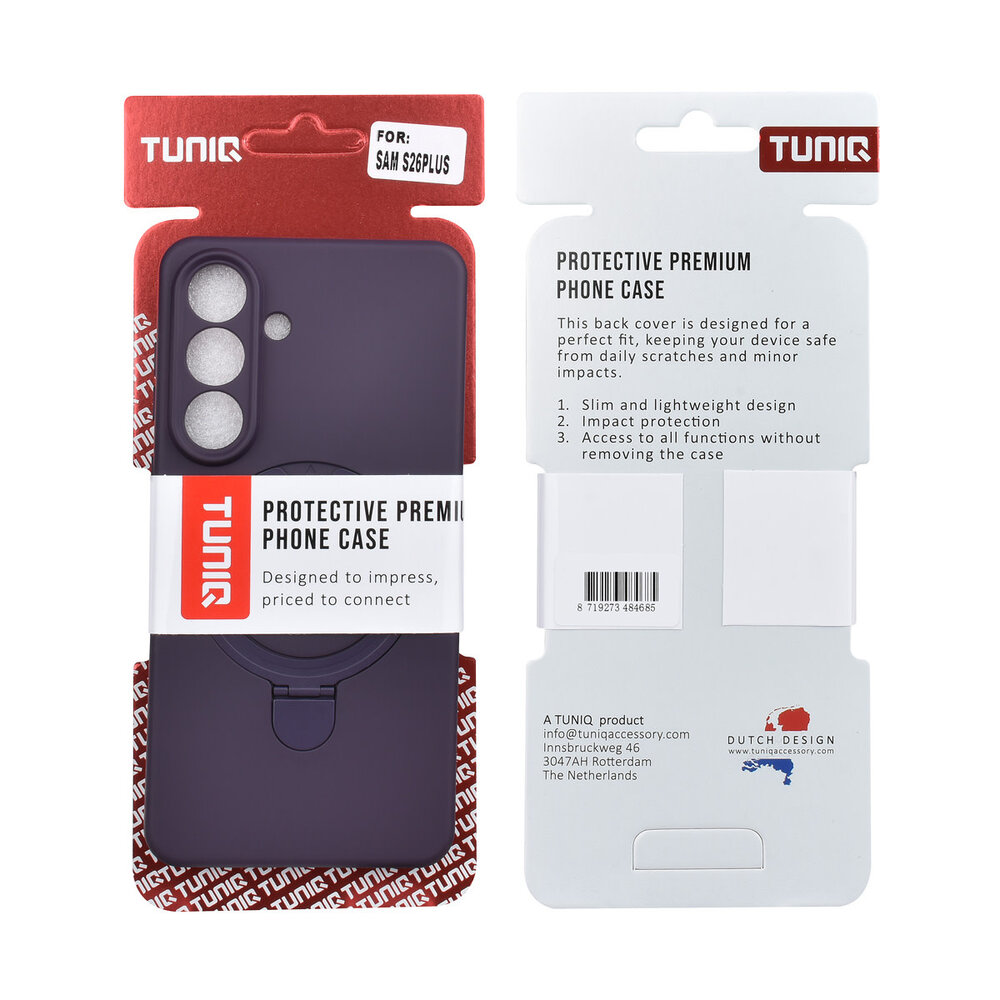 TUNIQ TUNIQ Galaxy S26 Plus Back-Cover hul - Magsafe With Ring Stand - Hanger - Grape Purple TUNIQ TUNIQ Galaxy S26 Plus Back-Cover hul - Magsafe With Ring Stand - Hanger - Grape Purple