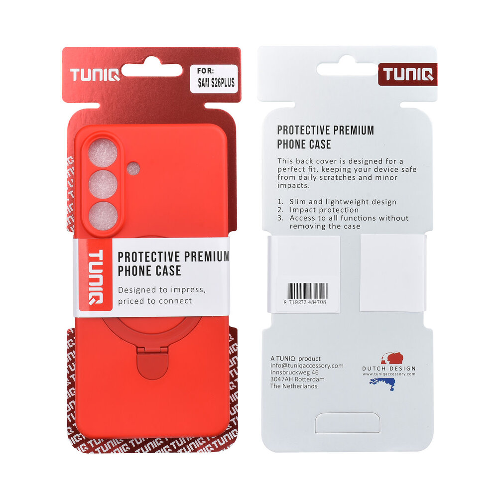 TUNIQ TUNIQ Galaxy S26 Plus Back-Cover hul - Magsafe With Ring Stand - Hanger - Classic Red