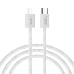 TUNIQ fast charging cable - USB C to USB C, 2 m, white