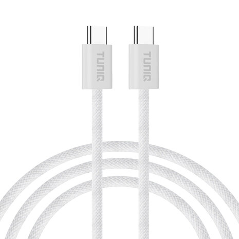 TUNIQ TUNIQ USB-C zu USB-C Kabel 200cm - Schnellladekabel - Weiß TUNIQ TUNIQ USB-C zu USB-C Kabel 200cm - Schnellladekabel - Weiß
