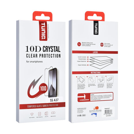 TUNIQ Box of 10 - TUNIQ Galaxy A37 Protecteur D'écran - 10D Full Coverage Protecteur D'écran - Bord Noir