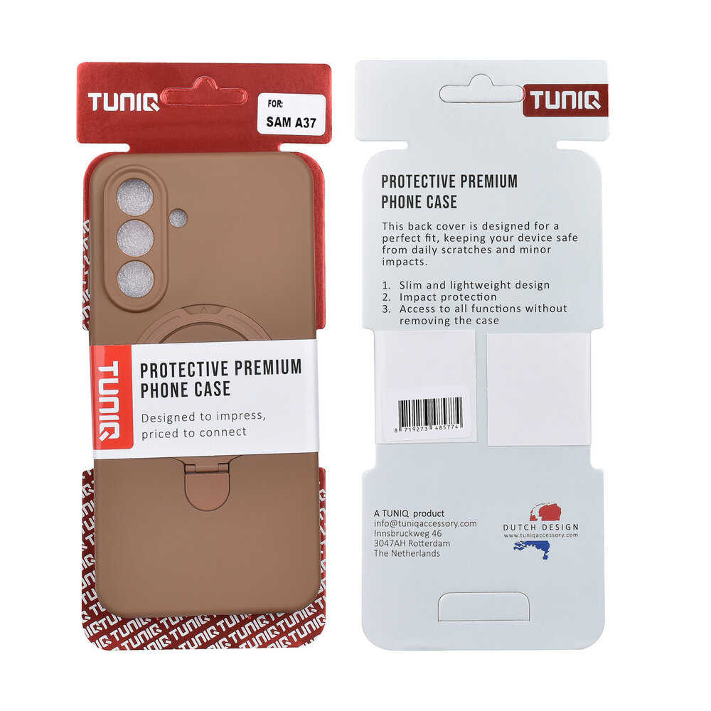 TUNIQ TUNIQ Galaxy A37 Back cover coque - Magsafe With Ring Stand - Hanger - Desert Brown TUNIQ TUNIQ Galaxy A37 Back cover coque - Magsafe With Ring Stand - Hanger - Desert Brown
