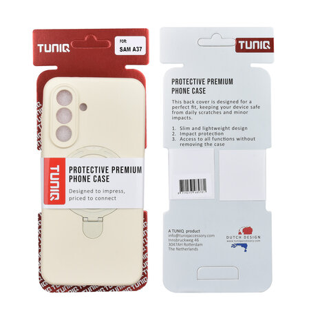 TUNIQ TUNIQ Galaxy A37 Backcover hoesje - Magsafe With Ring Stand - Hanger - Antique White