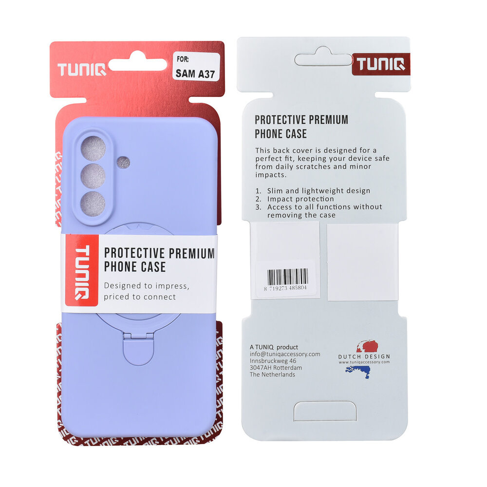 TUNIQ TUNIQ Galaxy A37 Back-Cover hul - Magsafe With Ring Stand - Hanger - Lila