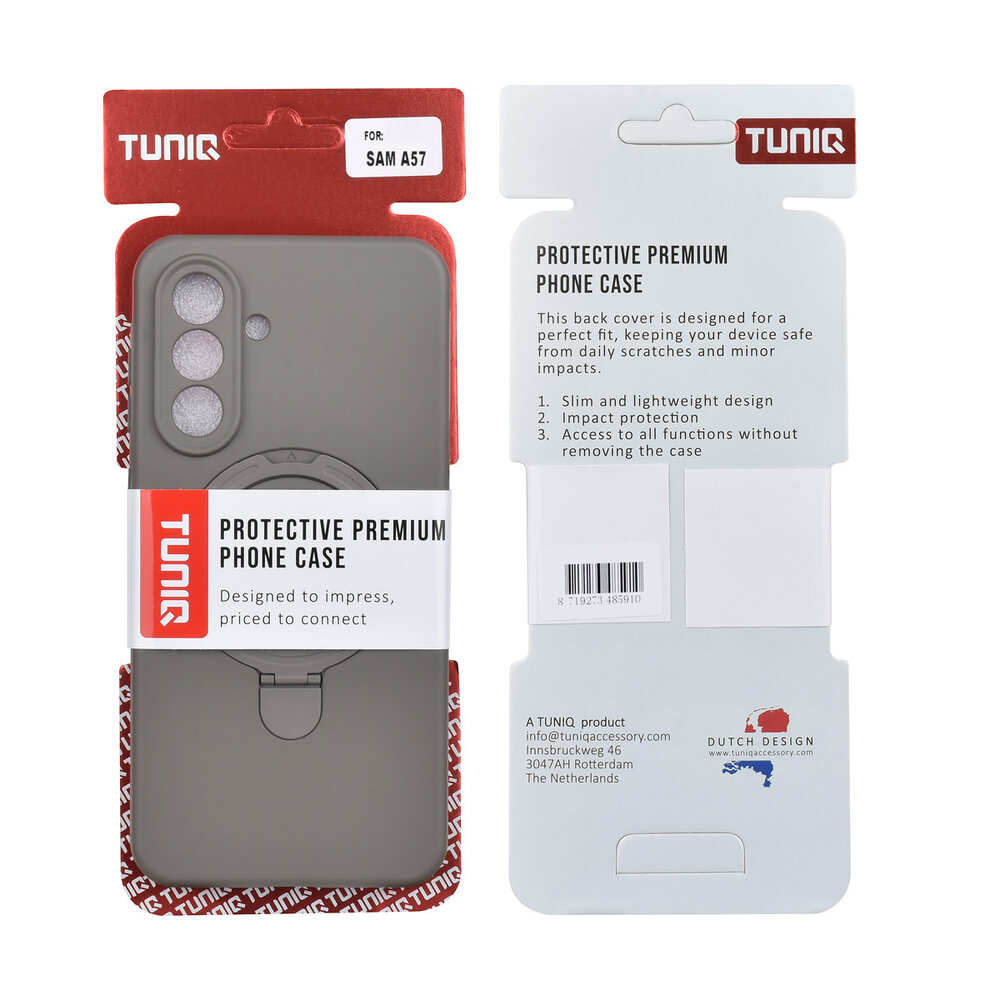 TUNIQ TUNIQ Galaxy A57 Back cover coque - Magsafe With Ring Stand - Hanger - Titanium Grey TUNIQ TUNIQ Galaxy A57 Back cover coque - Magsafe With Ring Stand - Hanger - Titanium Grey