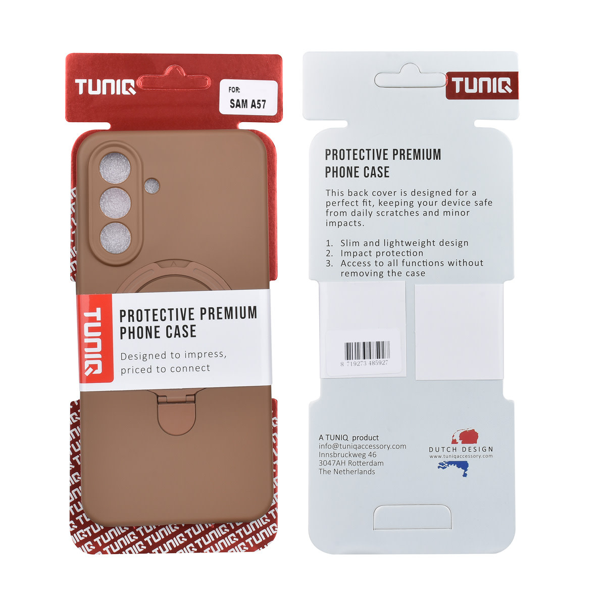 TUNIQ TUNIQ Galaxy A57 Backcover hoesje - Magsafe With Ring Stand - Hanger - Desert Brown, foto 3 van 3