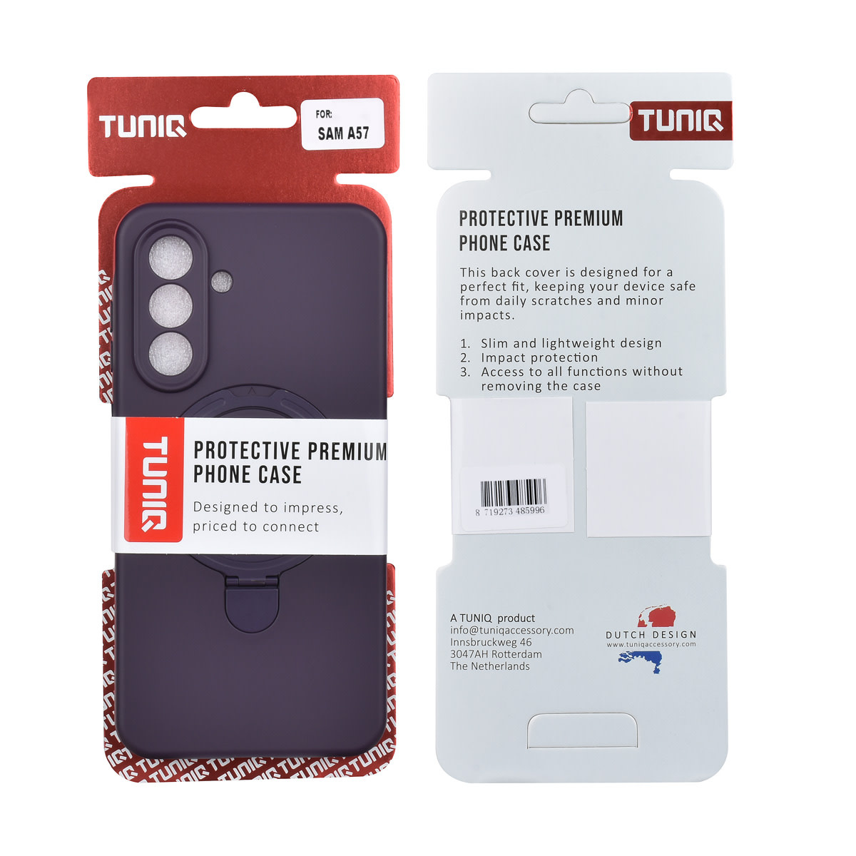 TUNIQ TUNIQ Galaxy A57 Backcover hoesje - Magsafe With Ring Stand - Hanger - Grape Purple, foto 3 van 3