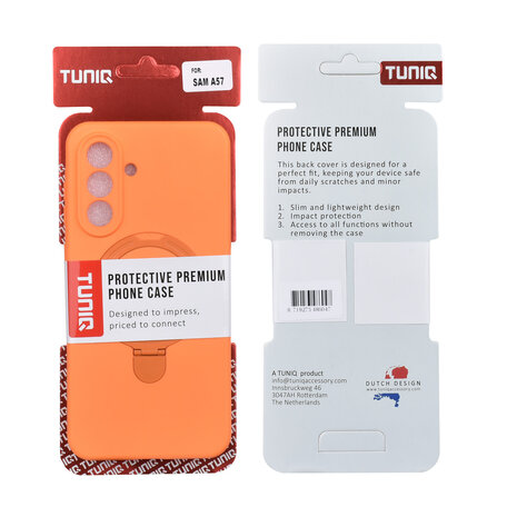 TUNIQ TUNIQ Galaxy A57 Back cover coque - Magsafe With Ring Stand - Hanger - Tangerine Orange
