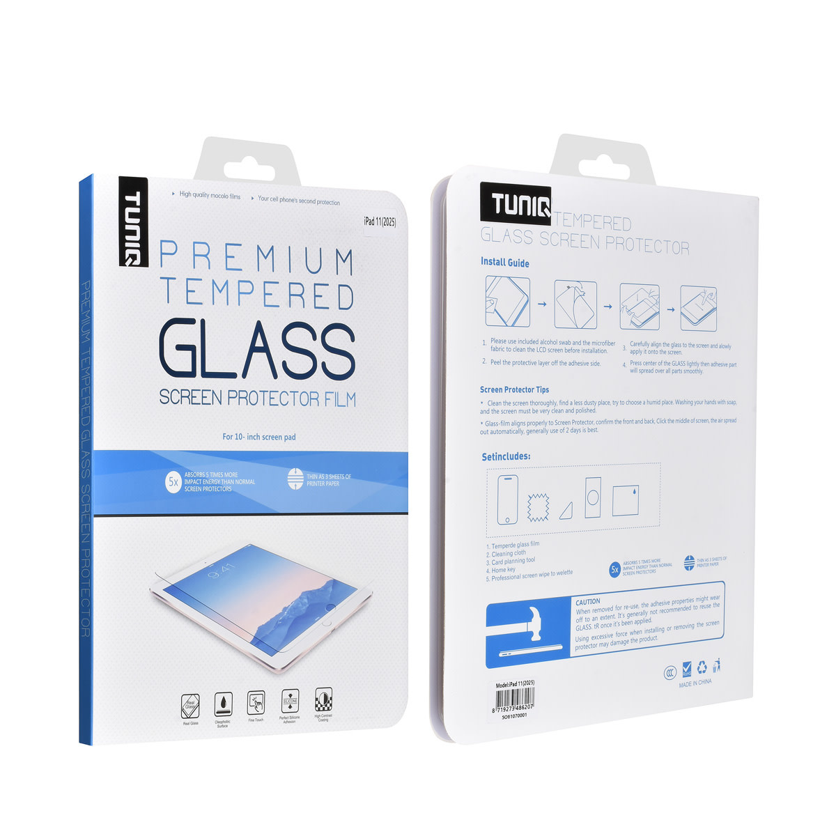 TUNIQ TUNIQ iPad 11 (2025) Tablet Screenprotector- Tempered Glass - Transparant, foto 2 van 2