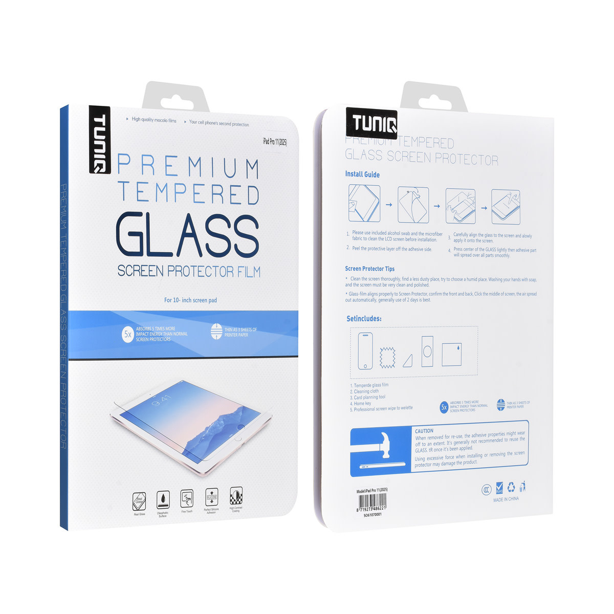 TUNIQ TUNIQ iPad Pro 11 (2025) Tablet Screenprotector- Tempered Glass - Transparant, foto 2 van 2