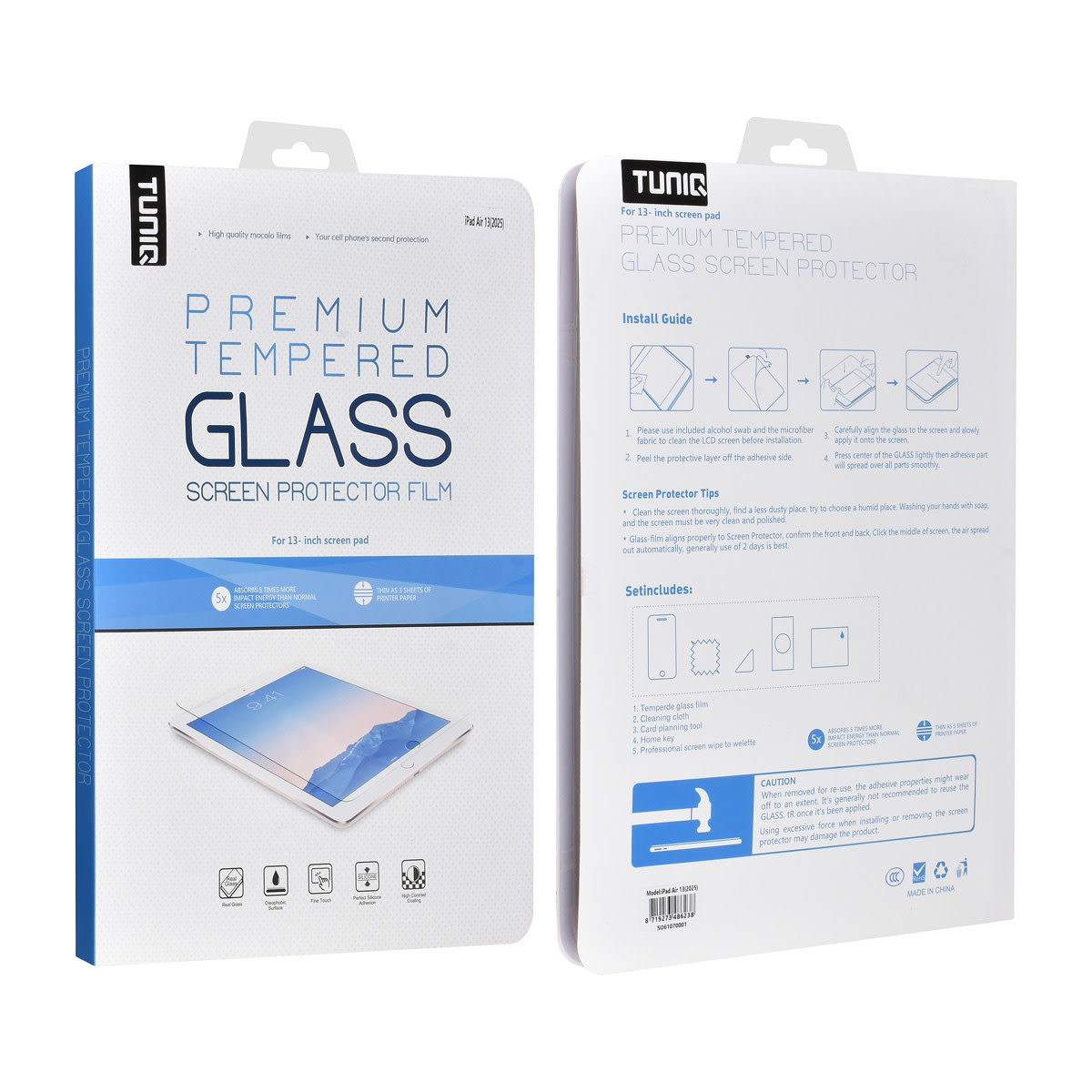TUNIQ TUNIQ iPad Air 13 (2025) Tablet Screenprotector- Tempered Glass - Transparant, foto 2 van 2