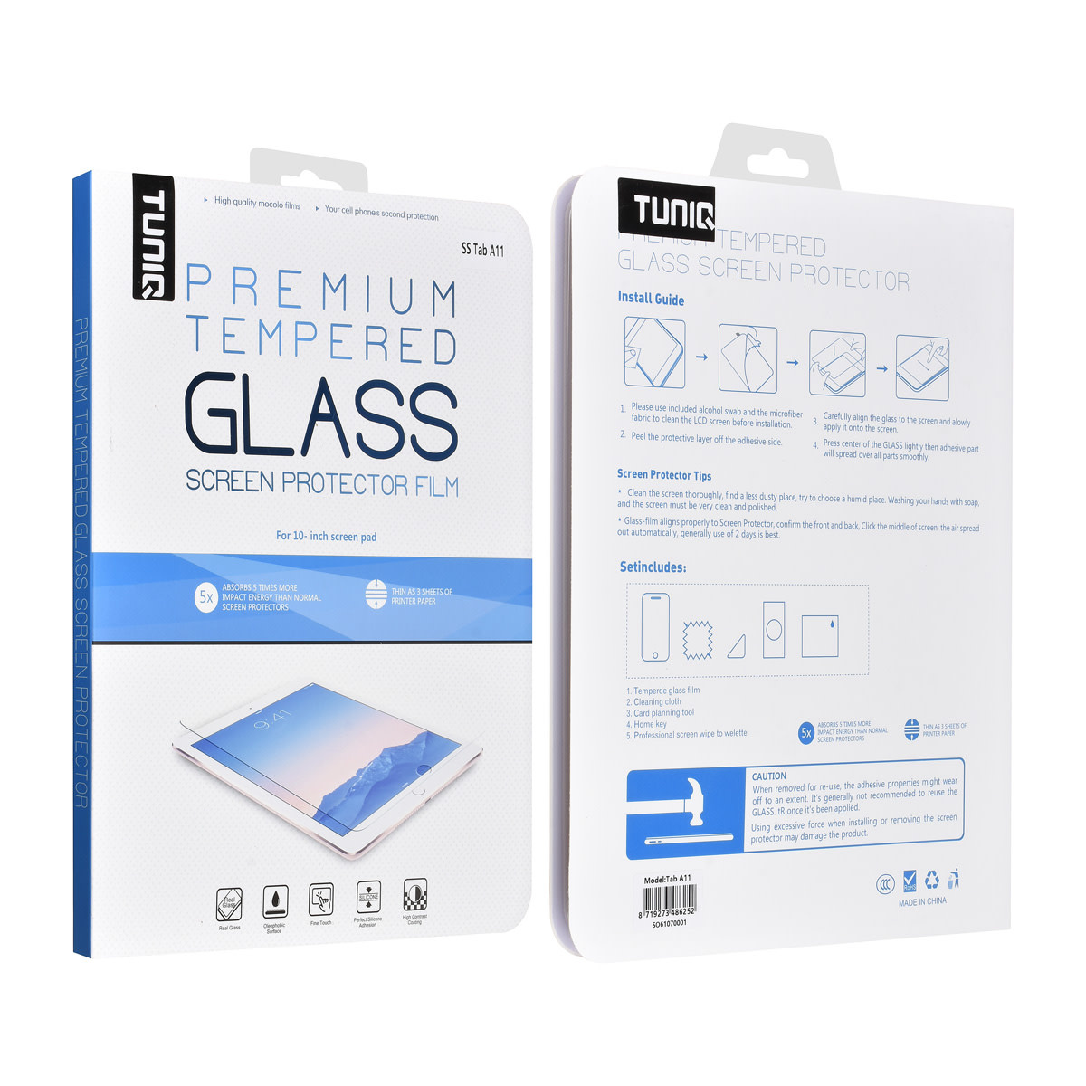 TUNIQ TUNIQ Galaxy Tab A11 Tablet Screenprotector- Tempered Glass - Transparant, foto 2 van 2