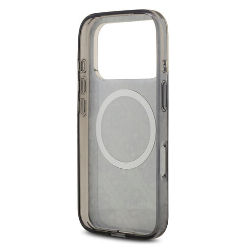 Guess Guess iPhone 17 Pro Max/iPhone 18 Pro Max Handyhülle MagSafe Pfingstrosenmotiv auf 4G-Hintergrund - Schwarz