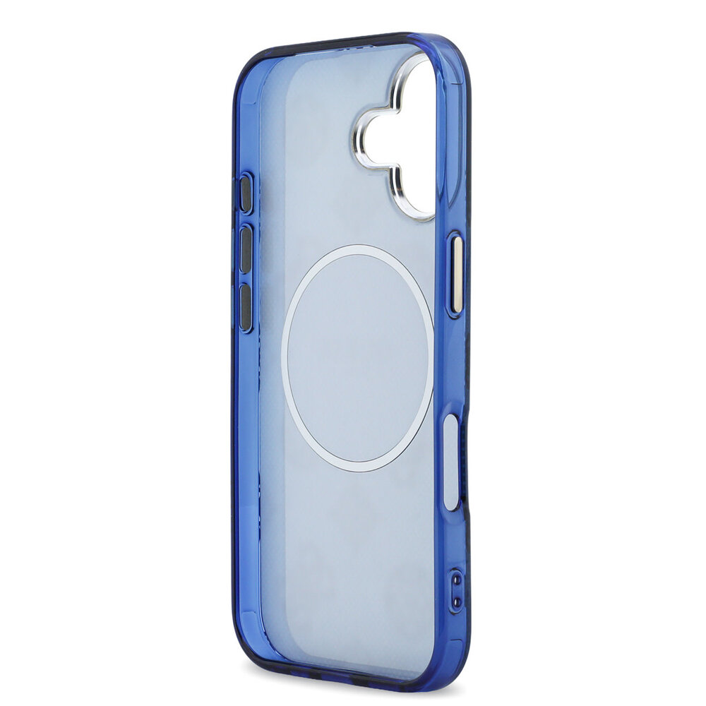Guess Guess iPhone 17 Backcover hoesje - Magsafe - IML Peony Hot Stamp Design - Blauw