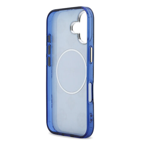 Guess Guess iPhone 17 Back cover coque - Magsafe - IML Peony Hot Stamp Design - Bleu