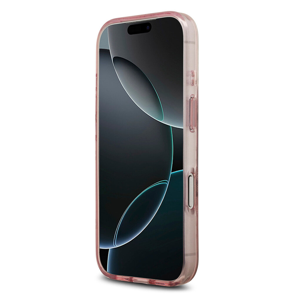 Guess Guess iPhone 17 Pro Backcover hoesje - MagSafe - Peony on 4G Background - Roze