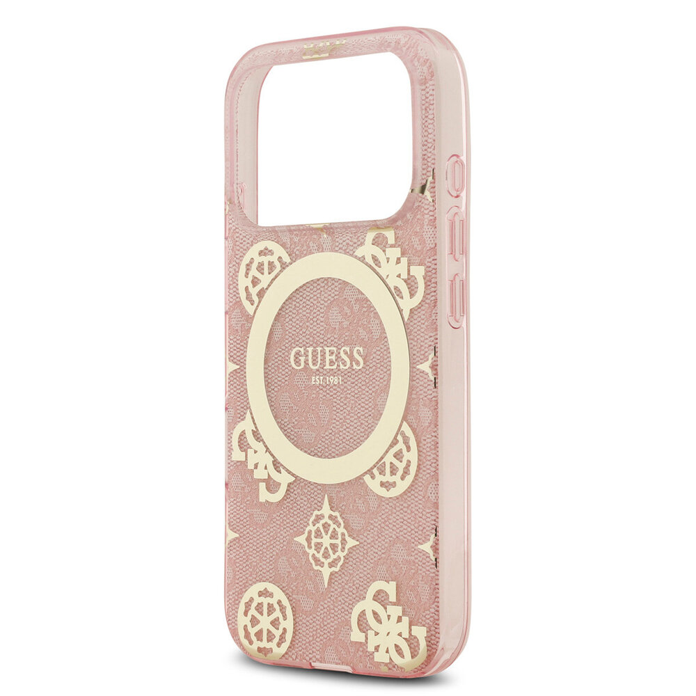 Guess Guess iPhone 17 Pro Back cover coque - MagSafe - Peony on 4G Background - Rose