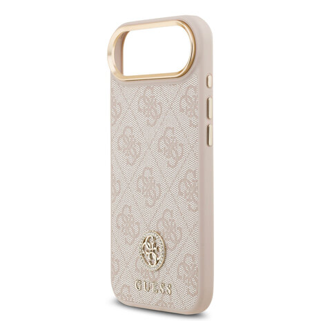 Guess Guess iPhone 17 Air Back-Cover hul - MagSafe - 4G Strass Logo - Gold Edge - Rosa