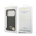 Guess Guess iPhone 17 Pro/iPhone 18 Pro Handyhülle MagSafe 4G dreieckiges Logo Goldfarbener Rand - Schwarz