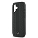 Mercedes-Benz Mercedes-Benz iPhone 17 Back-Cover hul - Genuine Leather - Magsafe - Laurel Leaves and Stripes - Schwarz