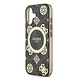 Guess Guess iPhone 17 Back cover coque - MagSafe - Peony on 4G Background - Noir