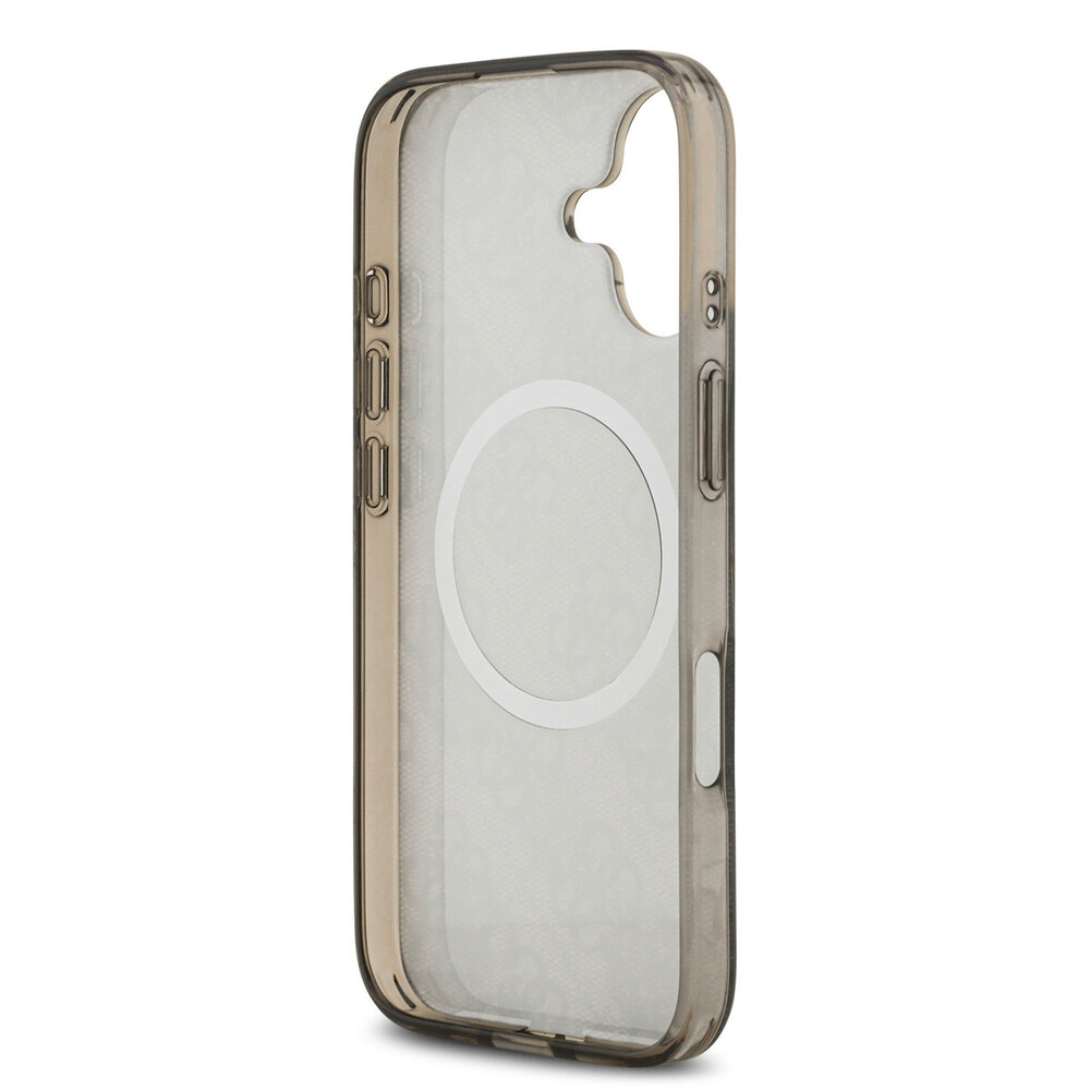 Guess Guess iPhone 17 Back-Cover hul - MagSafe - Peony on 4G Background - Schwarz