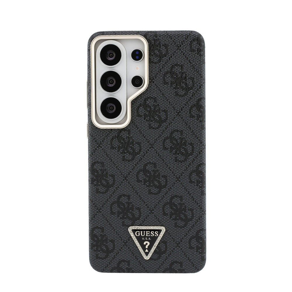 Guess Guess Galaxy S26 Ultra Backcover hoesje - MagSafe - 4G Script Metal Logo - Gold Edge - Zwart Guess Guess Galaxy S26 Ultra Backcover hoesje - MagSafe - 4G Script Metal Logo - Gold Edge - Zwart