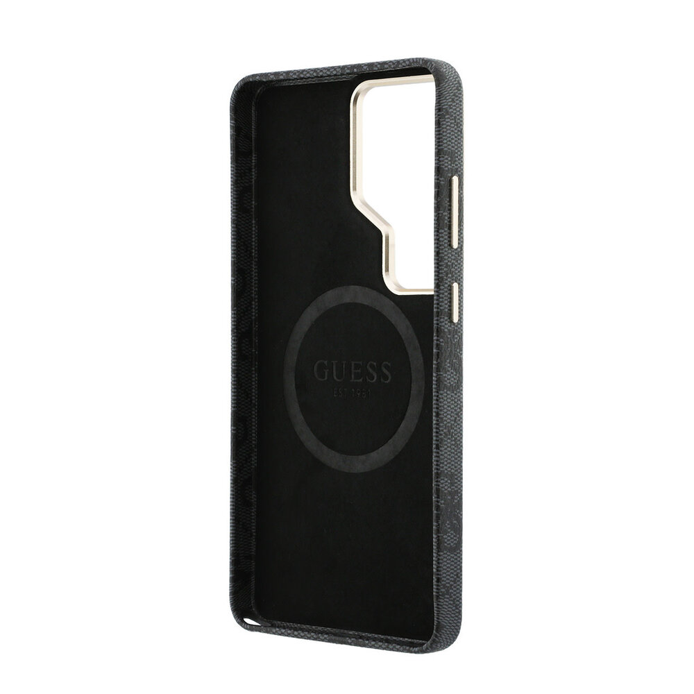 Guess Guess Galaxy S26 Ultra Backcover hoesje - MagSafe - 4G Script Metal Logo - Gold Edge - Zwart Guess Guess Galaxy S26 Ultra Backcover hoesje - MagSafe - 4G Script Metal Logo - Gold Edge - Zwart