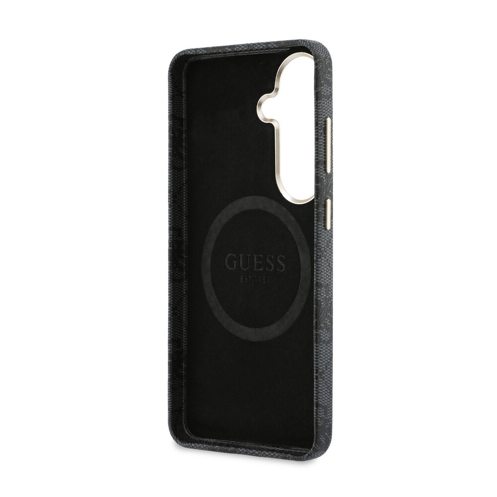 Guess Guess Galaxy S26 Back-Cover hul - MagSafe - 4G Script Metal Logo - Gold Edge - Schwarz Guess Guess Galaxy S26 Back-Cover hul - MagSafe - 4G Script Metal Logo - Gold Edge - Schwarz