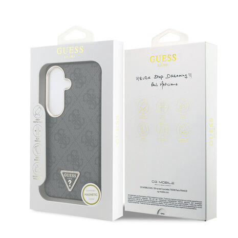 Guess Guess Galaxy S26 Back-Cover hul - MagSafe - 4G Script Metal Logo - Gold Edge - Schwarz Guess Guess Galaxy S26 Back-Cover hul - MagSafe - 4G Script Metal Logo - Gold Edge - Schwarz