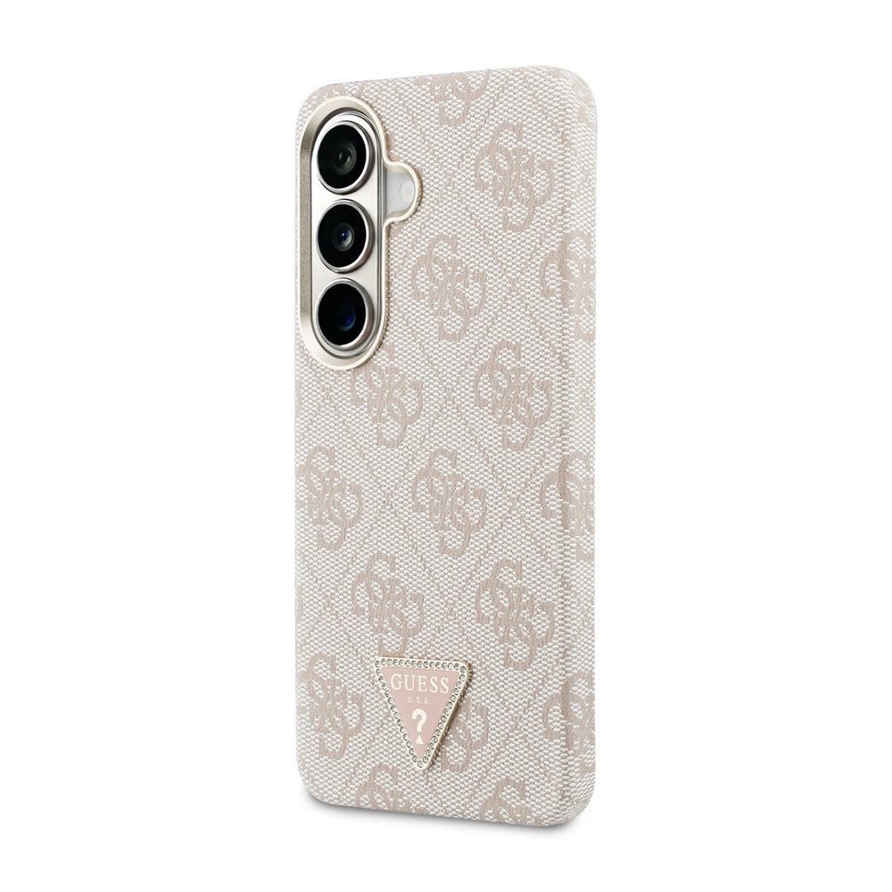 Guess Guess Galaxy S26 Backcover hoesje - MagSafe - 4G Script Metal Logo - Gold Edge - Roze