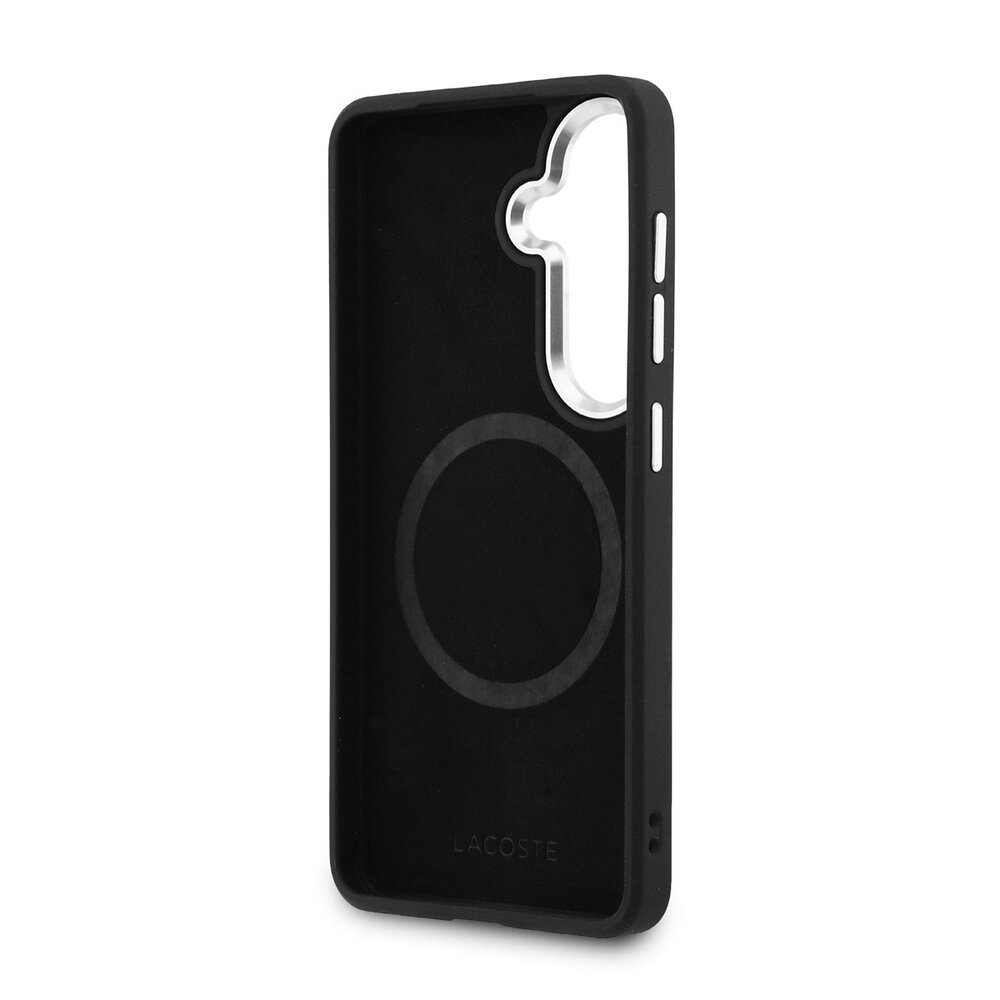 Lacoste Lacoste Galaxy S26 Backcover hoesje - MagSafe - Metal Edges - Iconic Petit Pique Logo - Zwart