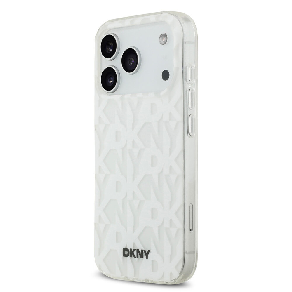DKNY DKNY iPhone 17 Pro Backcover hoesje - Grid Pattern - Double Layer - Wit DKNY DKNY iPhone 17 Pro Backcover hoesje - Grid Pattern - Double Layer - Wit