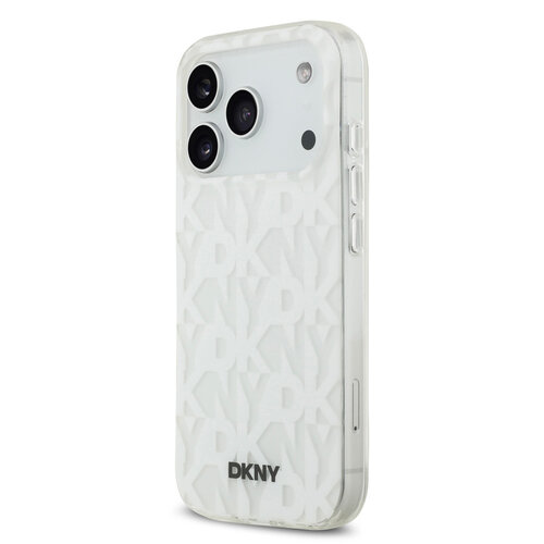 DKNY DKNY iPhone 17 Pro/iPhone 18 Pro Handyhülle Gittermuster Zweilagig - Weiß