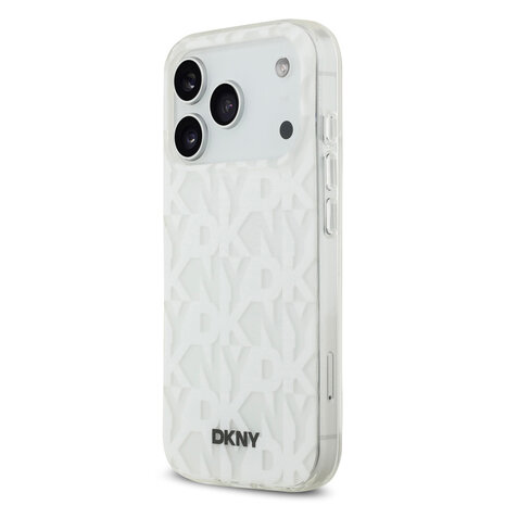 DKNY DKNY iPhone 17 Pro Backcover hoesje - Grid Pattern - Double Layer - Wit DKNY DKNY iPhone 17 Pro Backcover hoesje - Grid Pattern - Double Layer - Wit