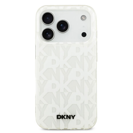 DKNY DKNY iPhone 17 Pro Backcover hoesje - Grid Pattern - Double Layer - Wit DKNY DKNY iPhone 17 Pro Backcover hoesje - Grid Pattern - Double Layer - Wit