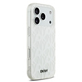 DKNY DKNY iPhone 17 Pro/iPhone 18 Pro Backcoverhoesje Rasterpatroon Dubbellaags - Wit