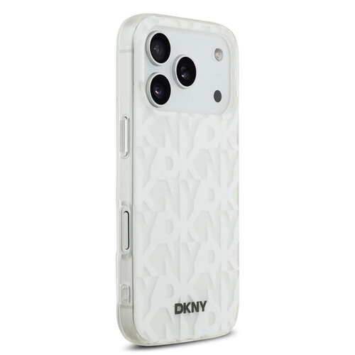 DKNY DKNY iPhone 17 Pro/iPhone 18 Pro Handyhülle Gittermuster Zweilagig - Weiß
